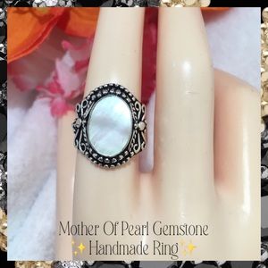 ✨ Mother Of Pearl Gemstone Vintage Handmade Ring